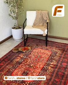 فرش کهنه نما 25nh0060 با زمینه لاکی